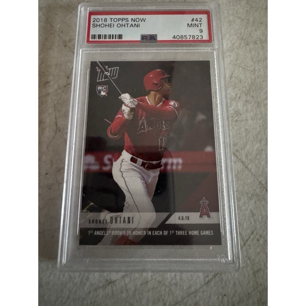 2018 TOPPS NOW #42 SHOHEI OHTANI RC ROOKIE HOMERS 1ST 3 HOME GAMES PSA 9